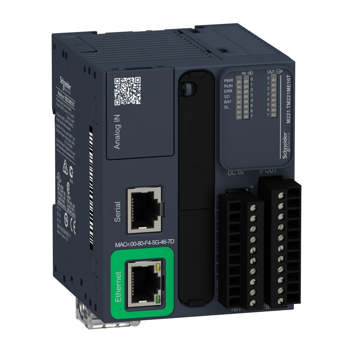 SCHNEIDER ELECTRIC SNRTM221ME16T CONTROLLORE M221 16 I/O TR PNP ETH