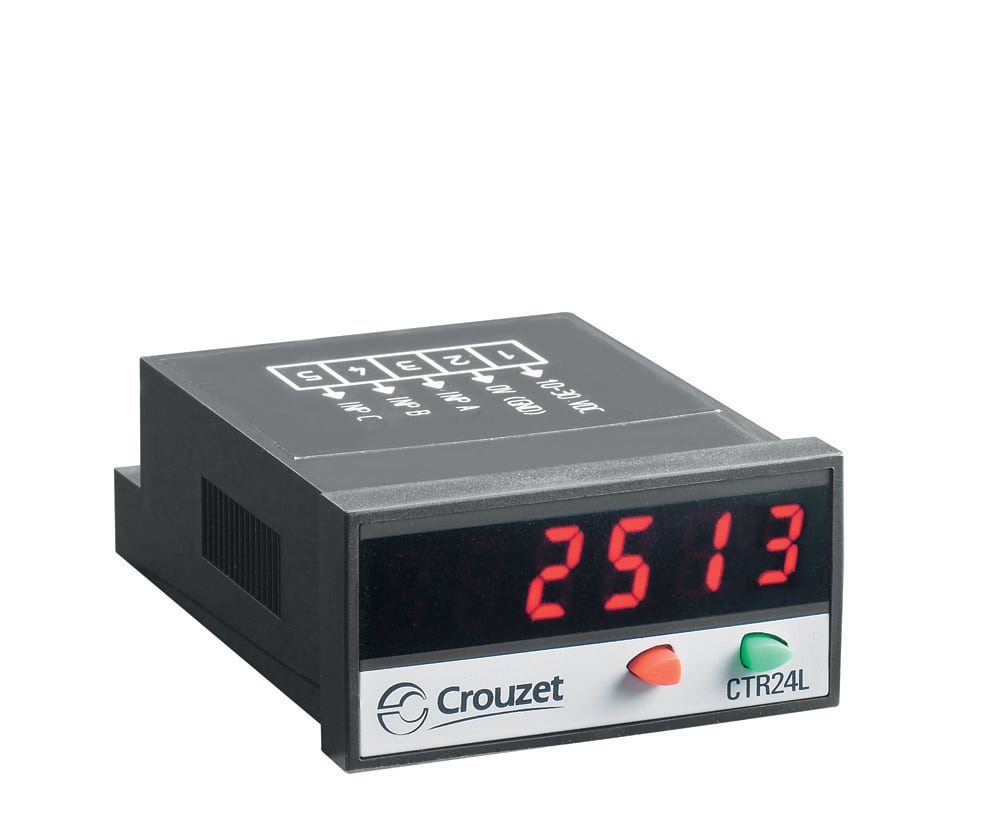 CROUZET CRO87623572 ELECTRONIC DOUBLE TOTALIZER CTR24L, LED,