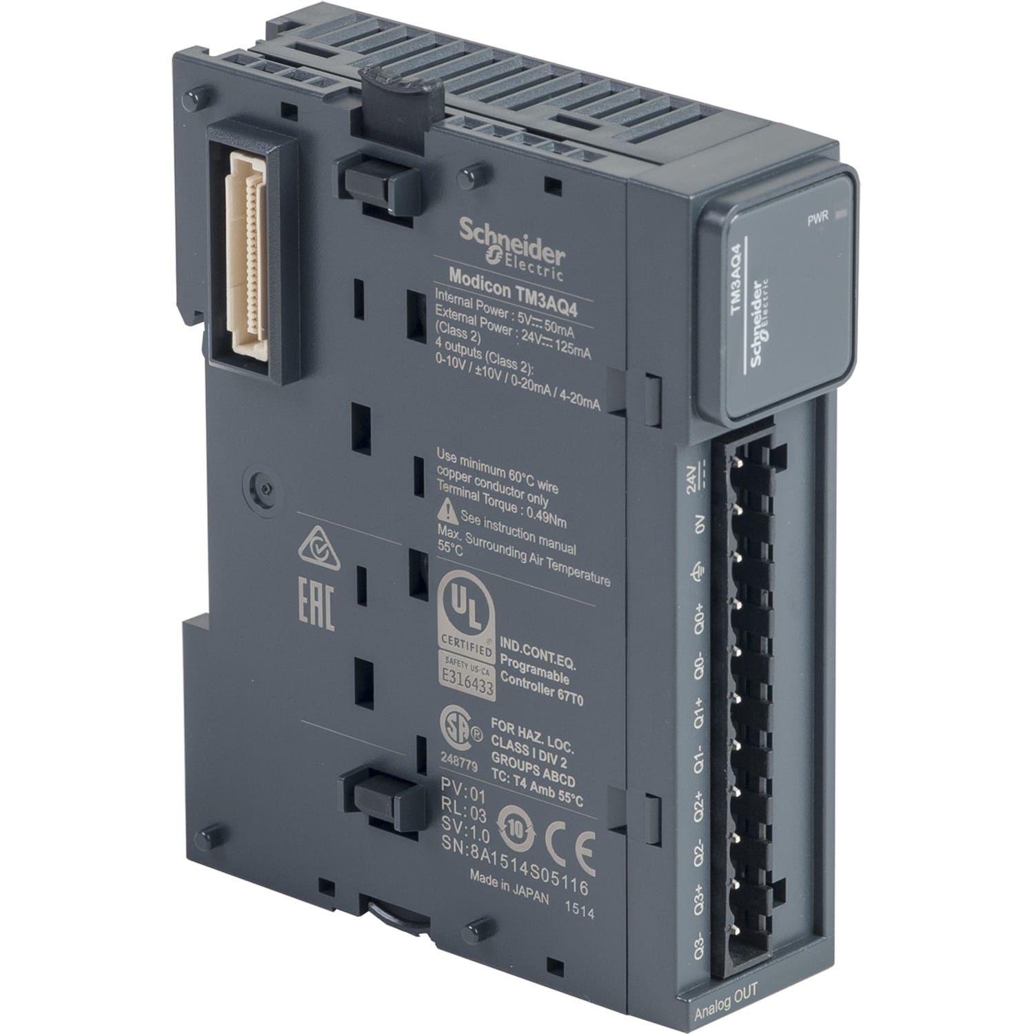 SCHNEIDER ELECTRIC - SNRTM3AQ4 MODULO TM3 4 OUTPUT ANALOGICHE