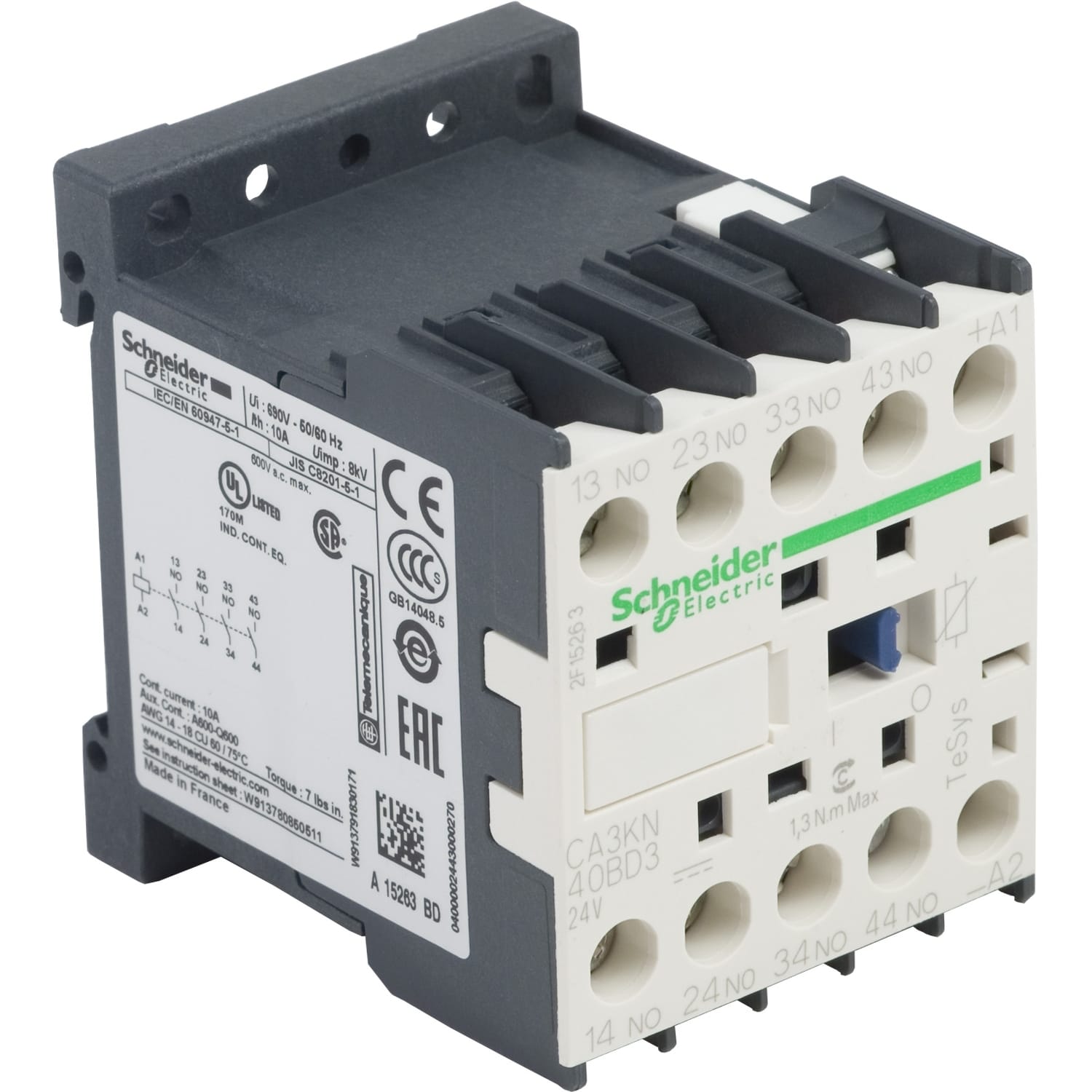 SCHNEIDER ELECTRIC SNRCA3KN40BD3 CONT.AUX. VITE 24V DC