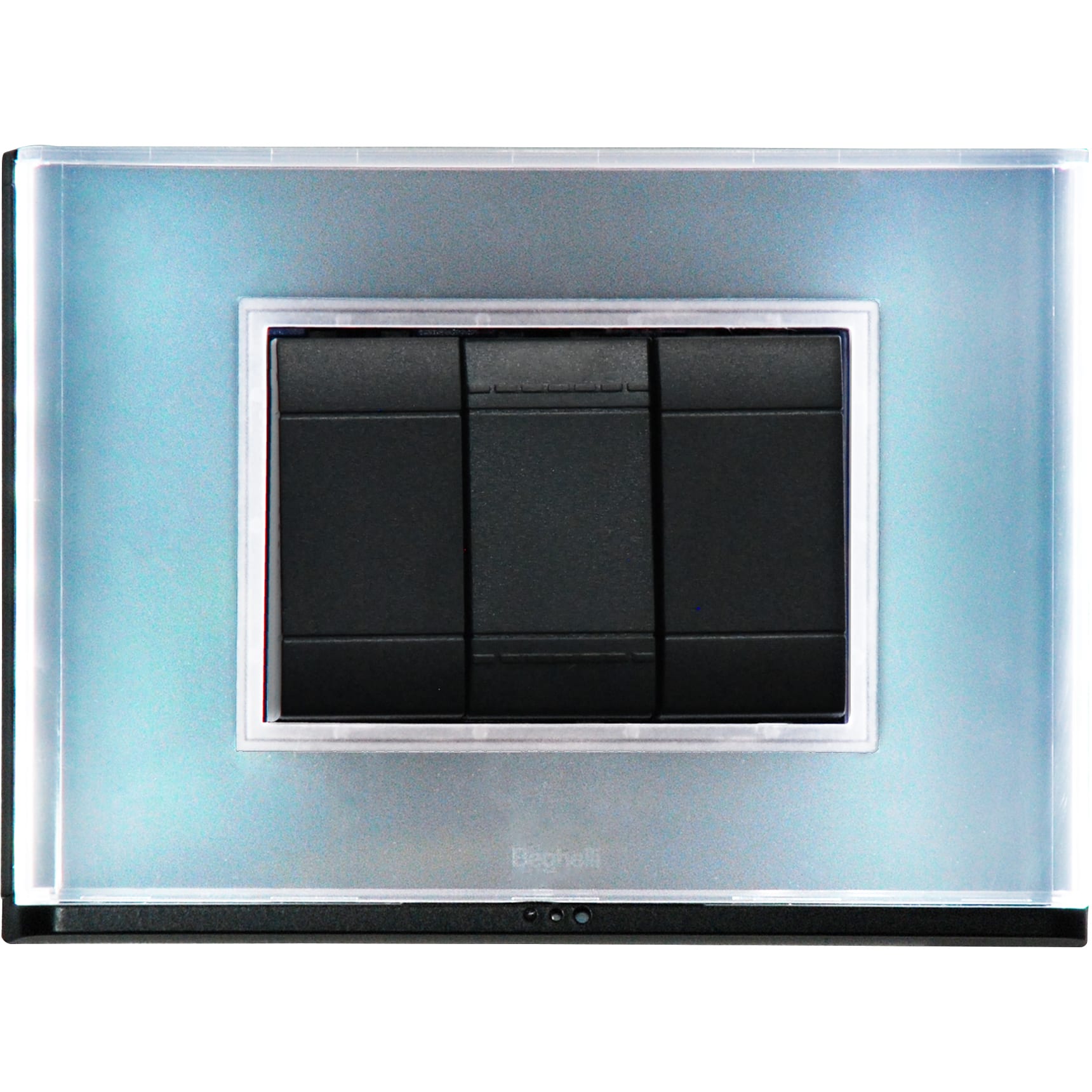BEGHELLI BEG81234 PLACCA LITE 3 FRUTTI NERA