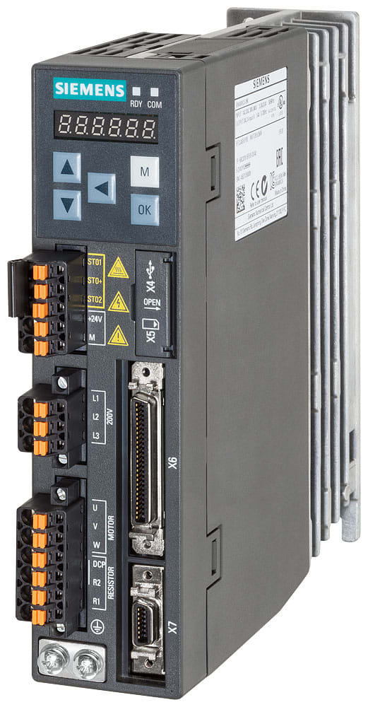 SIEMENS SIE6SL32105FB102UA2 SINAMICS V90, 1/3 AC 200V 0.2KW