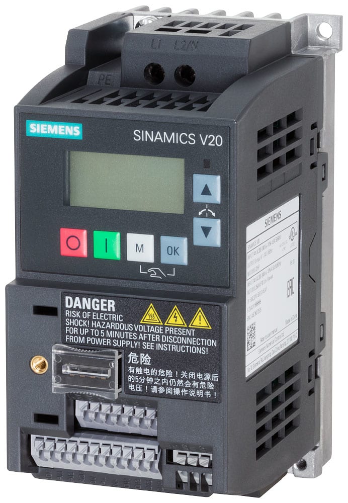 SIEMENS SIE6SL32105BB137UV1 SINAMICS V20, 1AC230V 0,37KW UNFILTERED