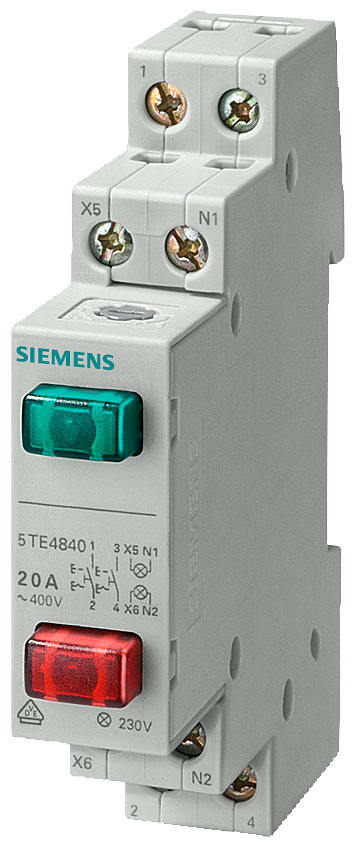 SIEMENS SIE5TE4841 PULSANTE LUM. 2T. 1NA+1NC 20A 400VCA 1UM