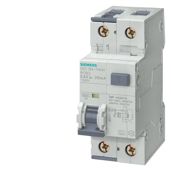 SIEMENS SIE5SU13547KK40 MTD 10KA 15KA 1P+N C40 TIPO A 30MA