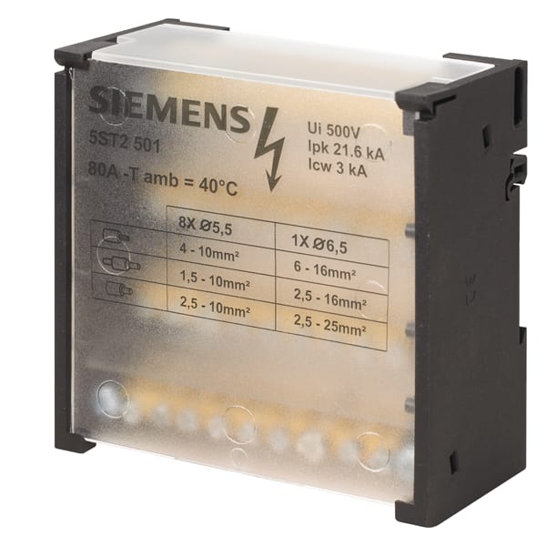 SIEMENS SIE5ST2501 DISTRIB.BOARD BLOCK 4-POLE,80A 500V