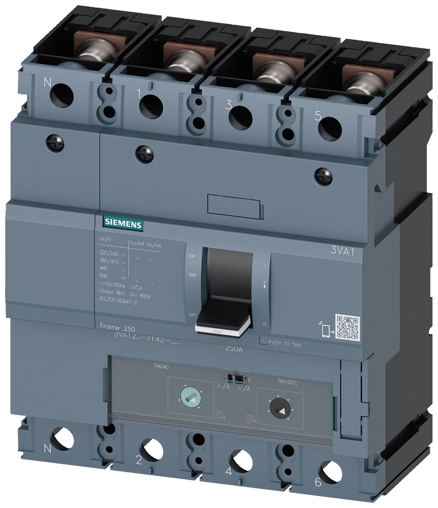 SIEMENS - SIE3VA12256FF420AA0 INT.AUT.3VA 250A 4P N50 70KA TM ATAM L/T