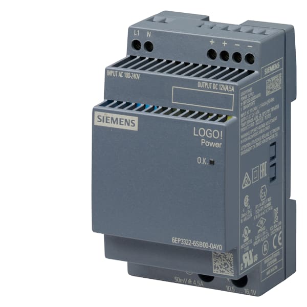 SIEMENS SIE6EP33226SB000AY0 LOGO!POWER 1AC DC12V 4.5A