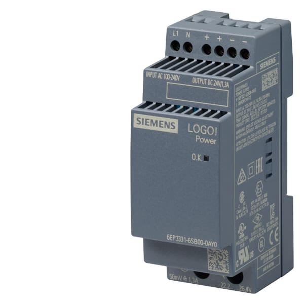 SIEMENS SIE6EP33316SB000AY0 LOGO!POWER 1AC DC24V 1.3A