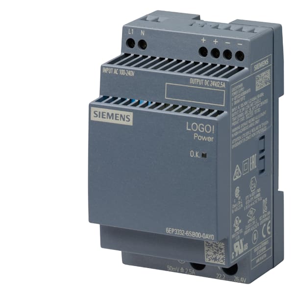 SIEMENS SIE6EP33326SB000AY0 LOGO!POWER 1AC DC24V 2.5A