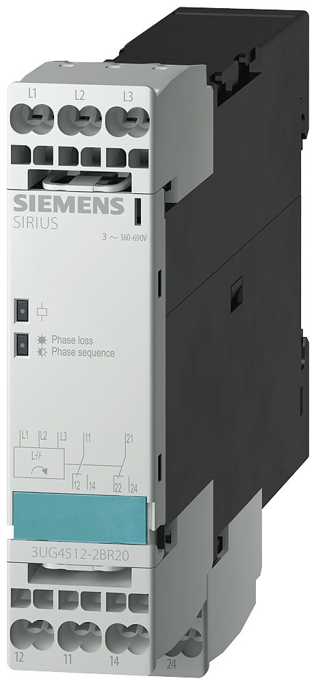 SIEMENS - SIE3UG45122BR20 RELECONTR. FASE-SEQ. 3X 160-690V 2W C.C