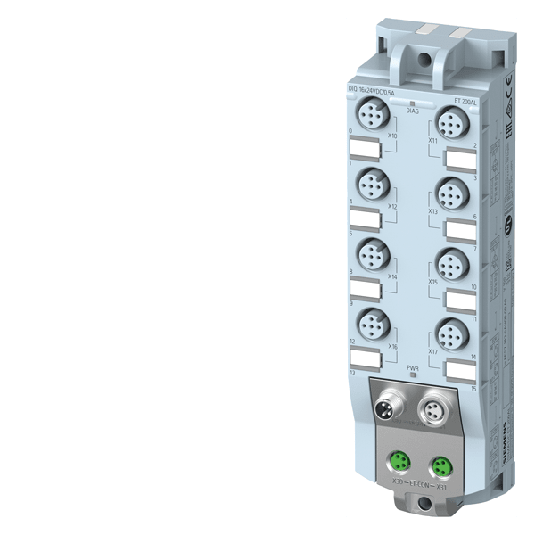 SIEMENS SIE6ES71435AH000BA0 ET 200AL, DIQ 16X24VDC/0,5A, 8XM12