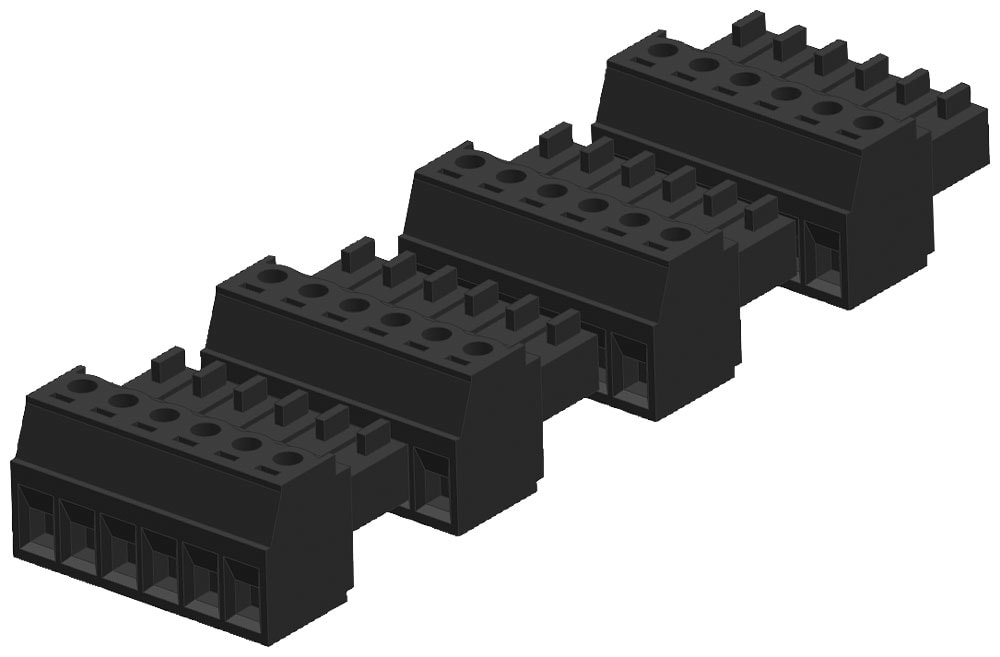SIEMENS SIE6ES72921BF300XA0 CONNECTOR BLOCK, 6 TERMINAL, GOLD (4/PK)