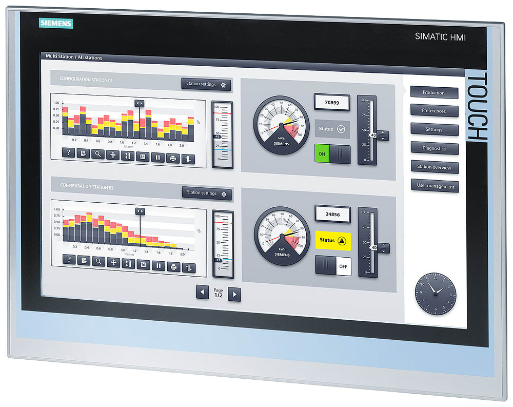 SIEMENS - SIE6AV21240UC020AX1 SIMATIC HMI TP1900 COMFORT
