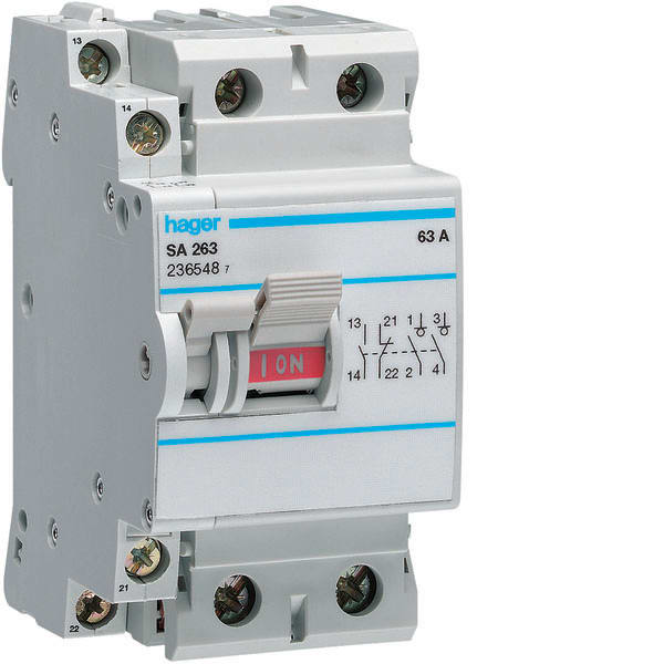 HAGER - HAGSA263 INT. NONAUT 2P 63A ACCESS + 1C.AUX 2.5M