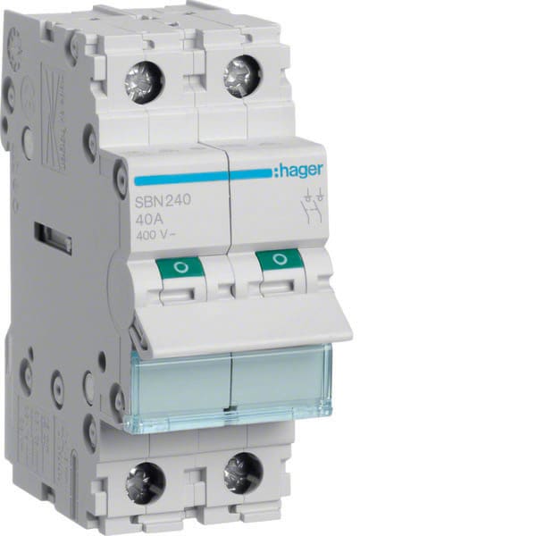HAGER - HAGSBN240 INTERRUTTORE NON AUT 2 POLI 40A 2 MOD
