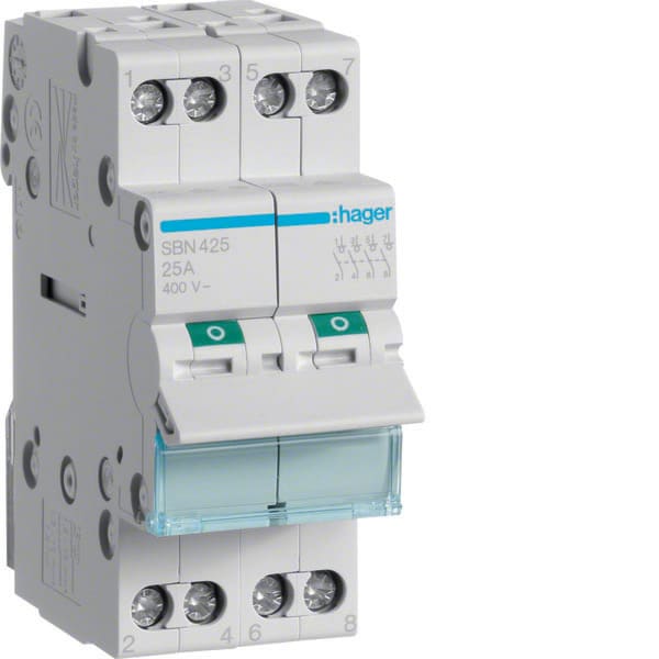 HAGER - HAGSBN425 INTERRUTTORE NON AUT 4 POLI 25A 2 MOD