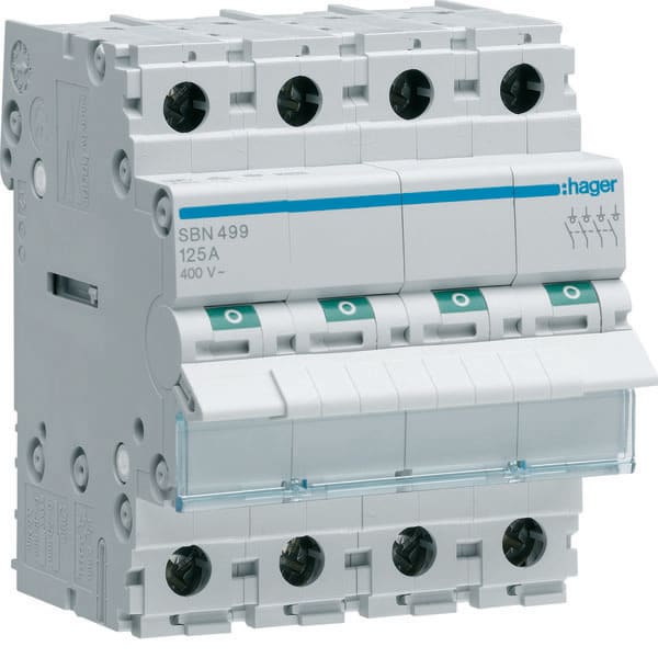HAGER HAGSBN499 INTERRUTTORE NON AUT 4 POLI 125A 4 MOD