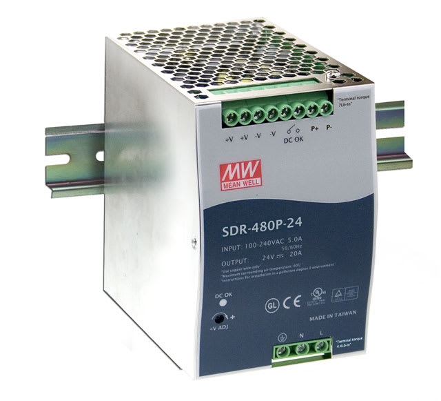 DIGIMAX SRL - DIXSDR-480P-24 ALIMENTATORE DIN RAIL SLIM PAR 24V 20A 4