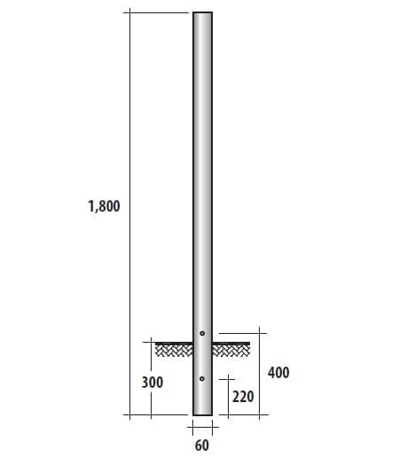 SEM - SEM3180 PALO CILINDRICO D 60X1800 MM ZN