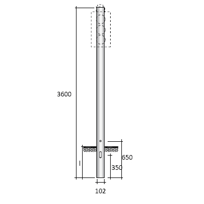SEM - SEM3350/S PALO CILINDRICO D 102X3500X3 MM.