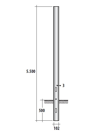 SEM - SEM3550 PALO CILINDRICO D 102X5500X3 MM.