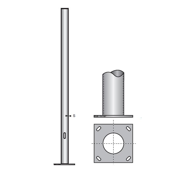 SEM - SEM3550/BV PALO CILINDRICO D 102X5500X3 MM. + BASE