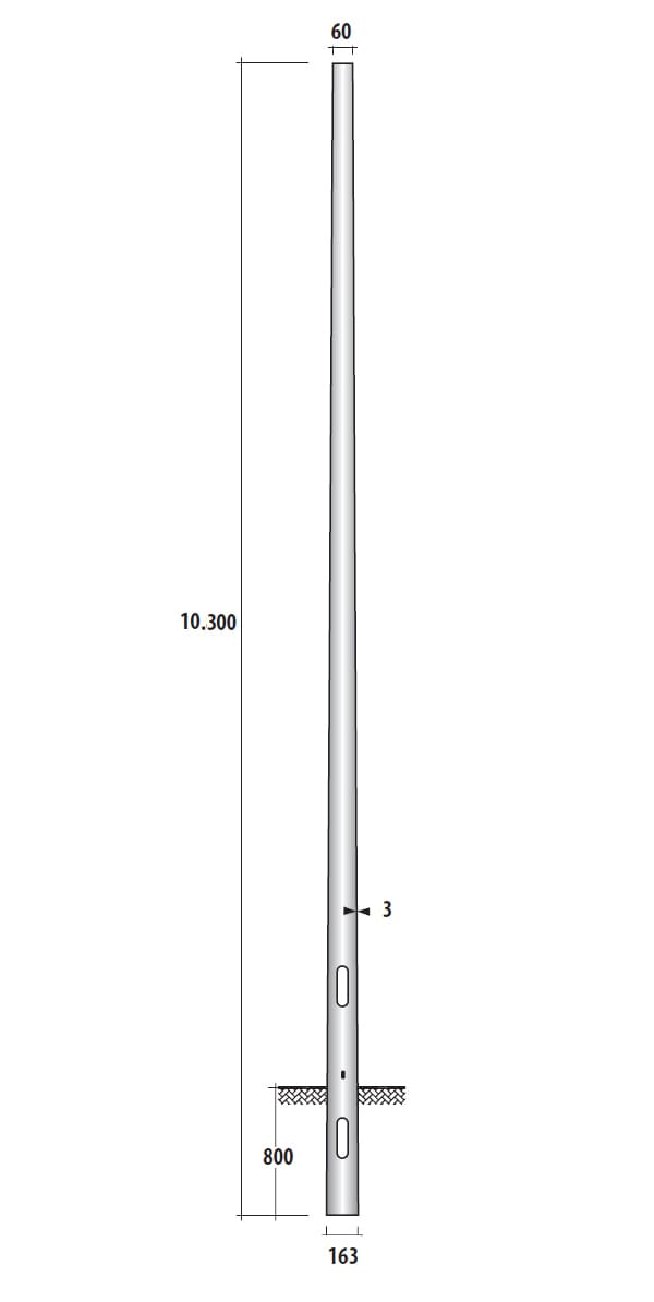 SEM - SEM41030 PALO CONICO H.TOT. 1030 CM. D 163/60X3