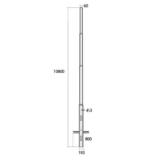 SEM - SEM41103/4-193 PALO RASTREMATO H.TOT. 1080 CM D 193