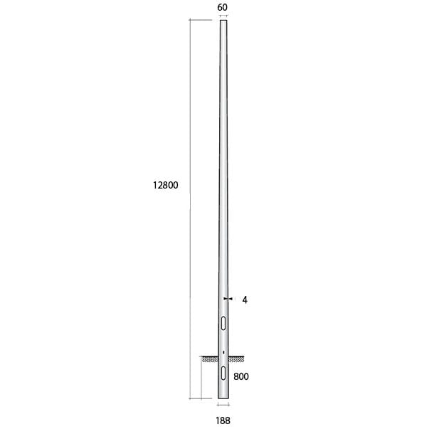 SEM - SEM41280/4 PALO CONICO H.TOT. 1280 CM. D 178/60X4