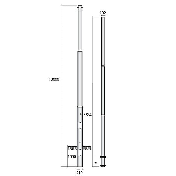 SEM - SEM41303 PALO RASTREMATO H.TOT. 1300 CM D 219