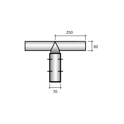 SEM - SEM4312/0 TESTA PALO 2 BRACCI ZINCATA