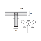 SEM - SEM4313/0 TESTA PALO 3 BRACCI ZINCATA