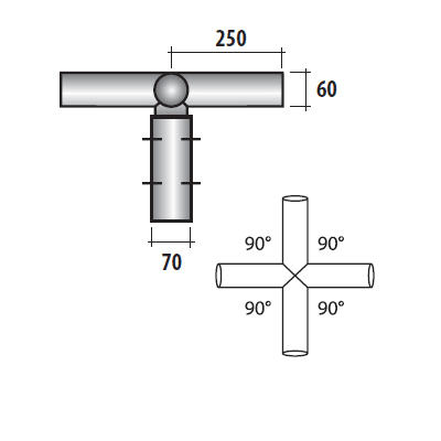 SEM - SEM4314/0 TESTA PALO 4 BRACCI ZINCATA