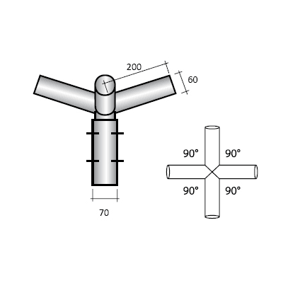 SEM - SEM4314 TESTA PALO 4 BRACCI ZINCATA