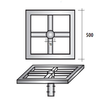 SEM - SEM4320/Q1 TRAVERSA QUADRATA LUNG. 50 CM. ZINCATA