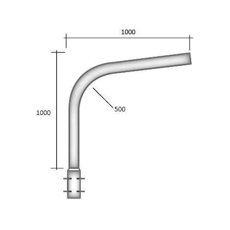 SEM - SEM4332/05 BRACCIO SINGOLO D 68X200+60X1000X1000 MM