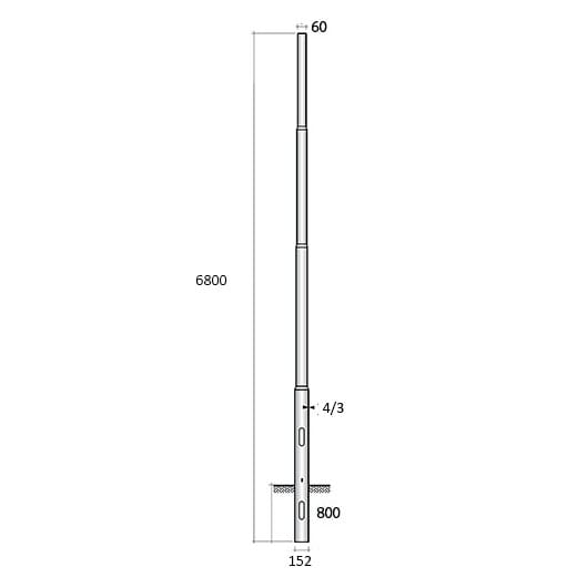 SEM - SEM4703/4-152 PALO RASTREMATO H.TOT. 680 CM. D 152