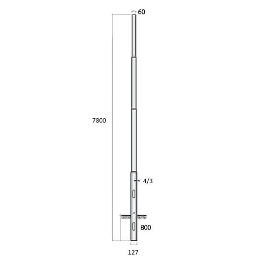 SEM - SEM4803/4 PALO RASTREMATO H.TOT. 780 CM. D 127/4