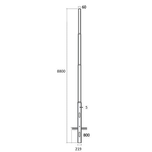 SEM - SEM4903/5-219 PALO RASTREMATO H.TOT. 880 CM. D 219