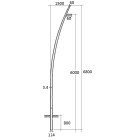 SEM - SEMCCL68-114/60 PALO CONICO CURVATO HSP H.TOT. 680 CM.