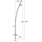 SEM - SEMCCL68-114/60 PALO CONICO CURVATO HSP H.TOT. 680 CM.
