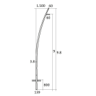 SEM - SEMCCL98-139/60 PALO CONICO CURVATO HSP H.TOT. 980 CM.