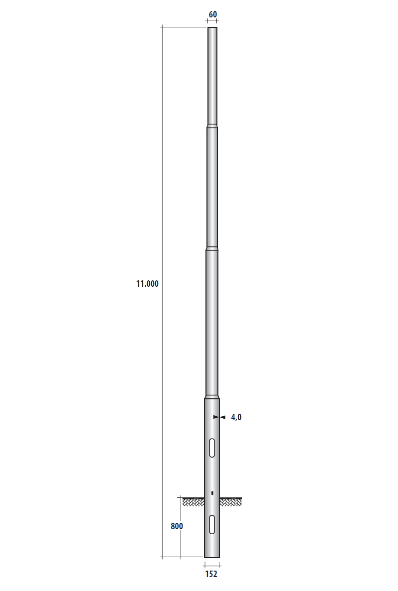 SEM - SEML41100/152 PALO RASTREMATO LAMIN. HSP H. TOT. 1100