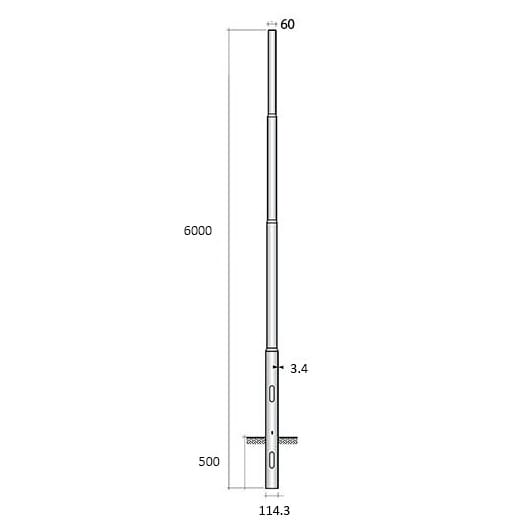 SEM - SEML4450 PALO CONICO LAMINATO HSP H. TOT. 450 CM.