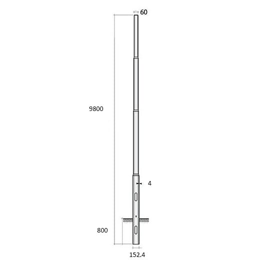 SEM - SEML4980/152 PALO CONICO LAMINATO HSP H. TOT. 980 CM.