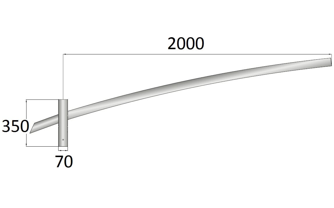 SEM - SEMTSBO35200 TESTA PALO SINGOLO BOLOGNA A=350 L=2