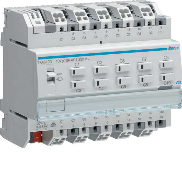 HAGER HAGTXA610D Schalt/Jal.aktor 10/5f KNX easy,16A C-L.