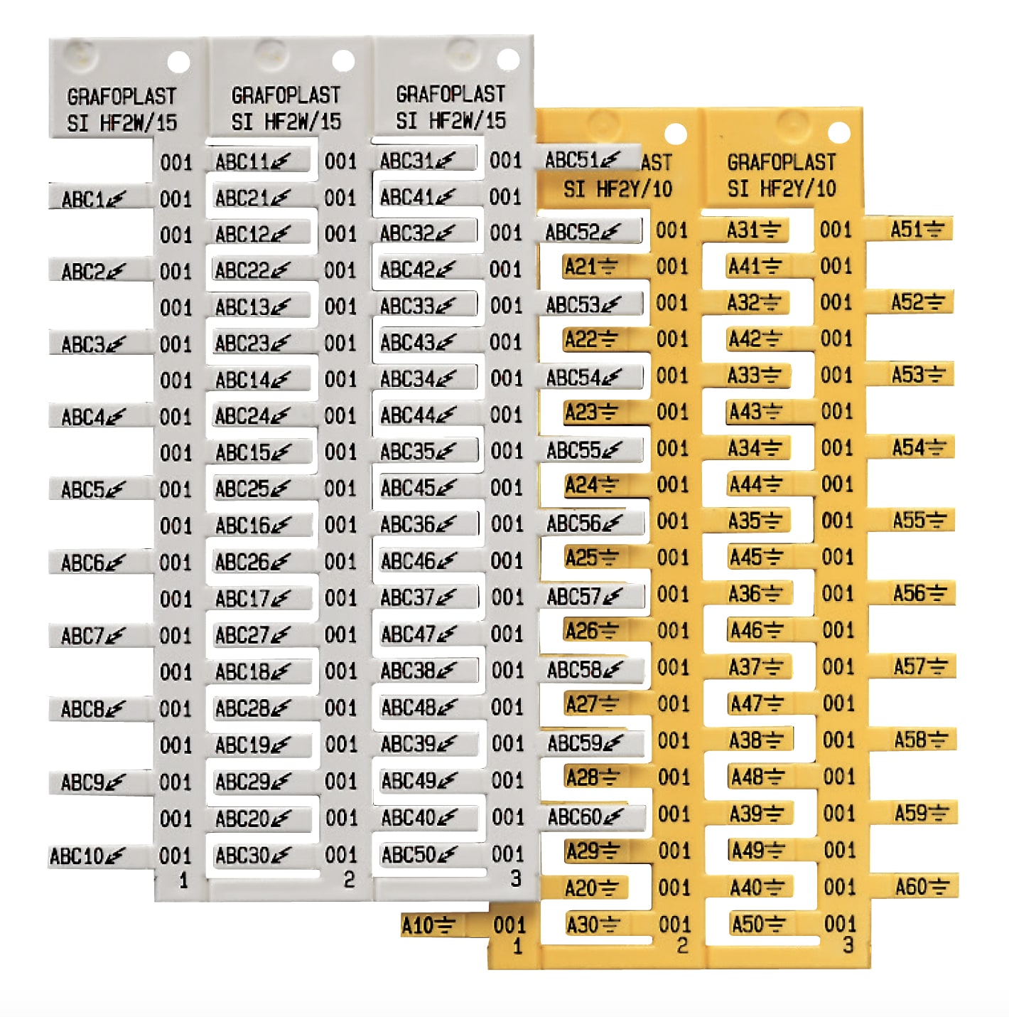 GRAFOPLAST SRL GRASIHF2Y/30 TESSERA CAVI GIALLO L=30 MM 480 PZ