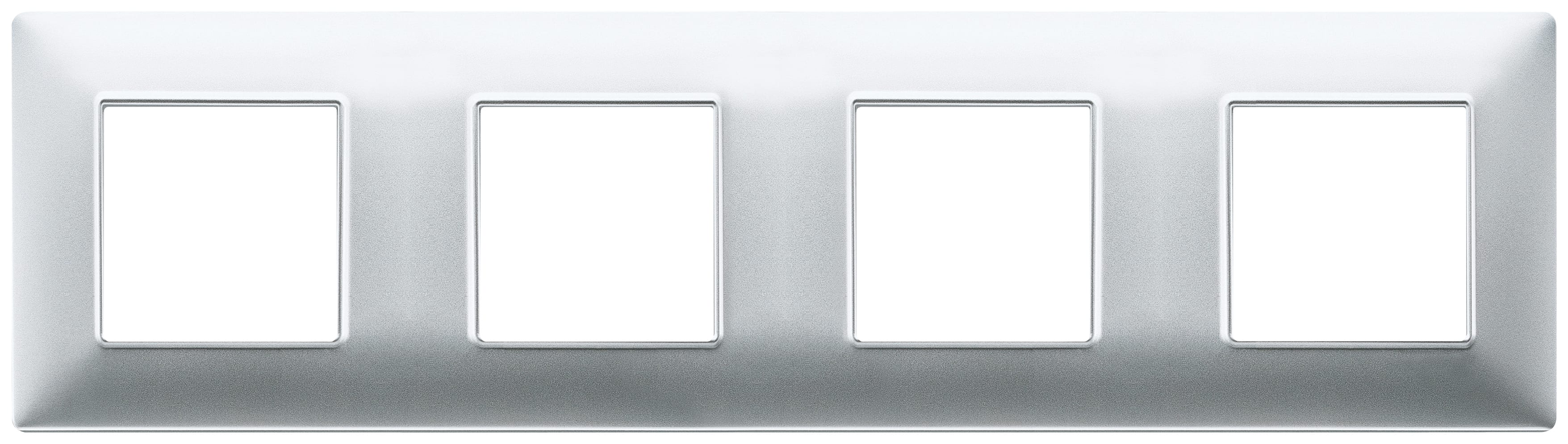 VIMAR SPA VIW14669.20 PLACCA 8M (2+2+2+2) INT71 ARGENTO OPACO